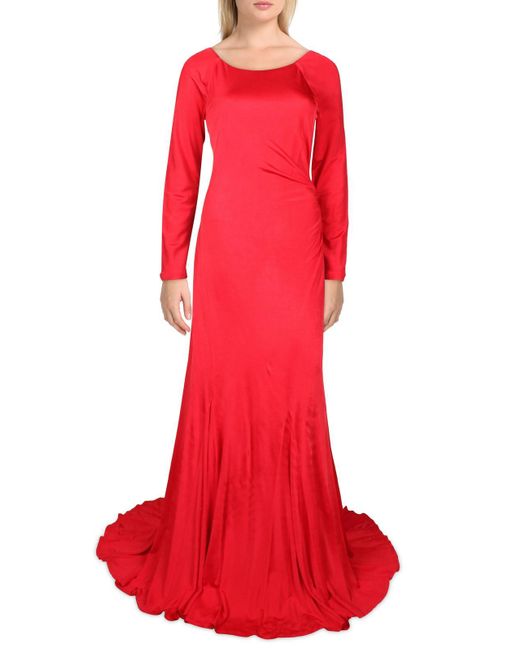 Donna Karan Red Jersey Low Back Evening Dress