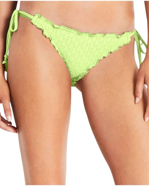 Seafolly Green Ruffle Tie Side Hipster Bikini Bottom
