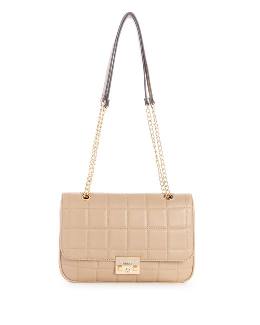 Guess Factory Sole Flap Crossbody in Natural | Lyst