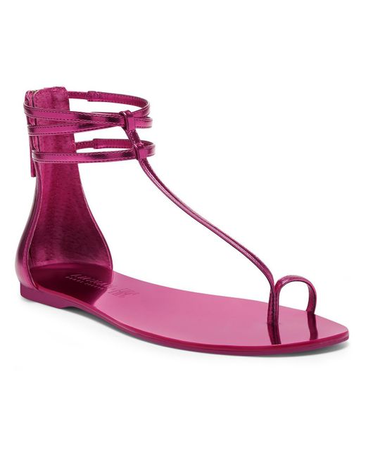 INC Pink Cebrena Toe Loop Ankle Strap Evening Sandals