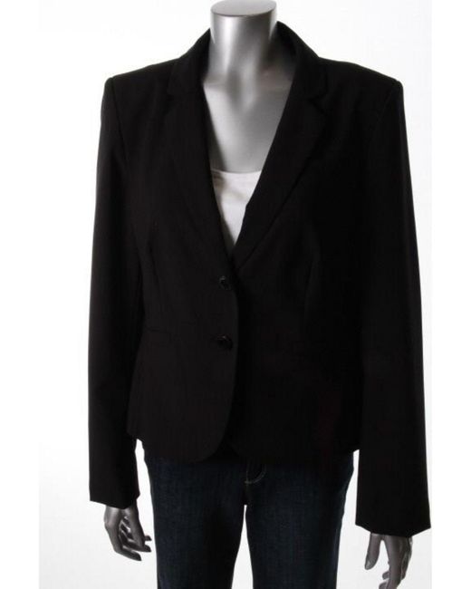 Calvin Klein Black Solid Long Sleeves Two-button Blazer