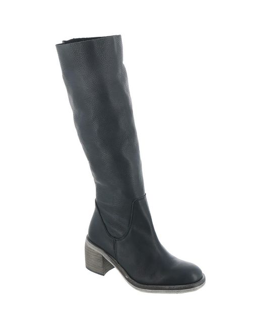 Free People Essential Leather Solid Knee-High Boots in Black | Lyst