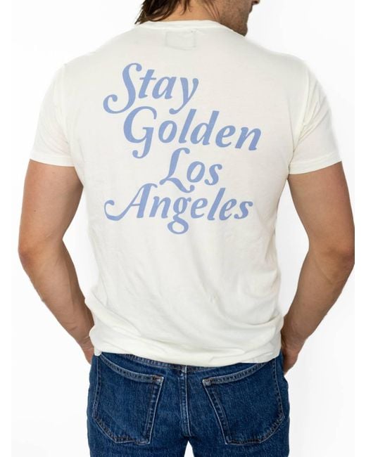 The Original Retro Brand White Stay Golden Los Angeles Short Sleeve Tee for men