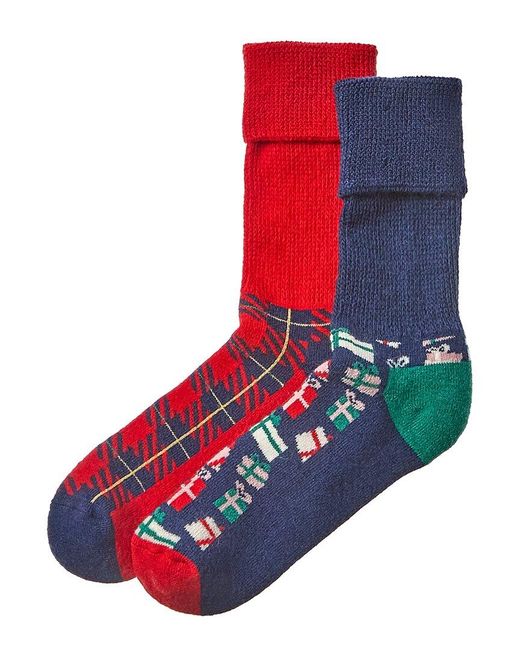 Happy Socks 2pk Wool-blend Holiday Cozy Socks Gift Set in Red for Men | Lyst