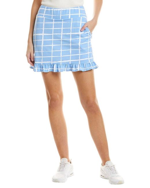 IBKUL Blue Ruffle Trim Skort