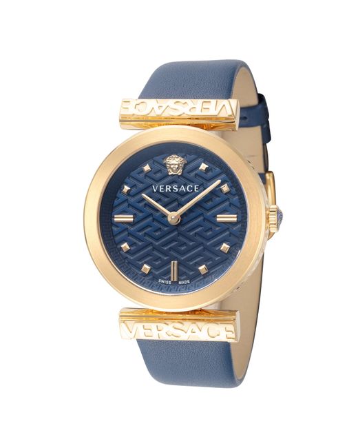 Versace 34mm Blue Quartz Watch Ve6j00223