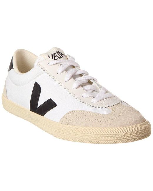 Veja White Volley Canvas & Leather Sneaker