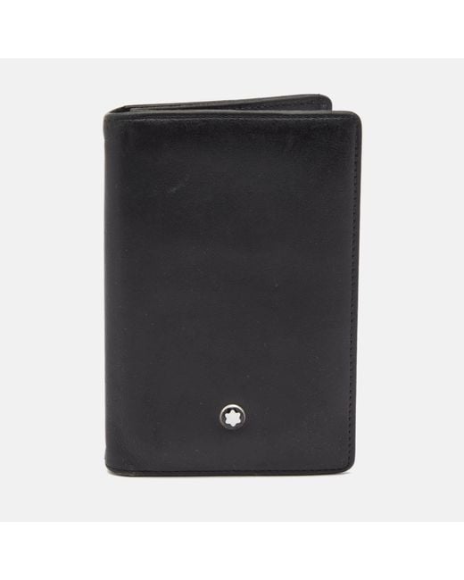 Montblanc Black Montblanc Leather Meisterstück Business Card Holder for men