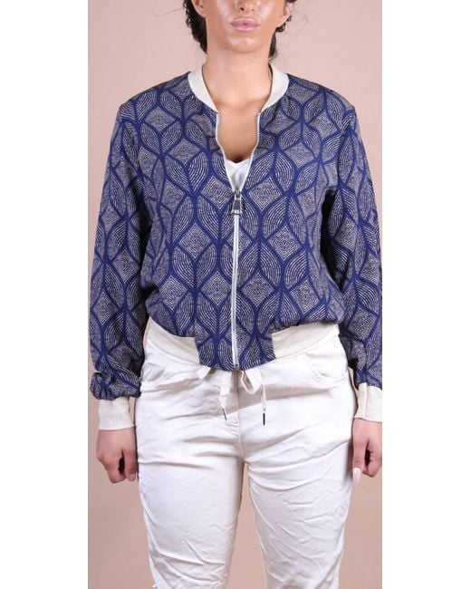 Gigi Moda Blue Accona Bomber Jacket