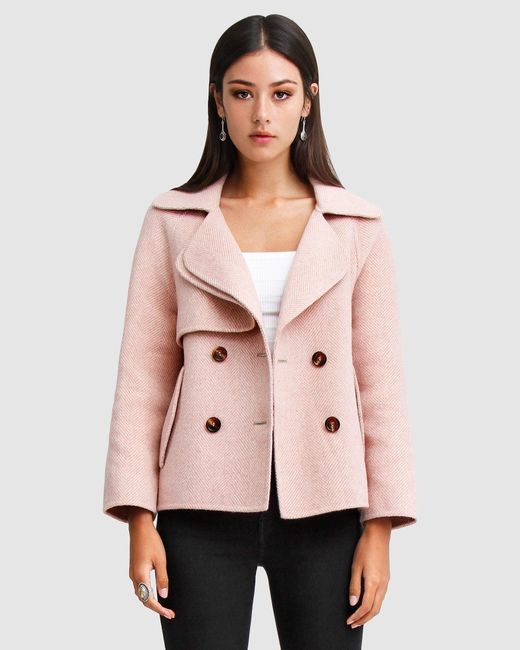 Belle & Bloom Pink I'M Yours Wool Blend Peacoat