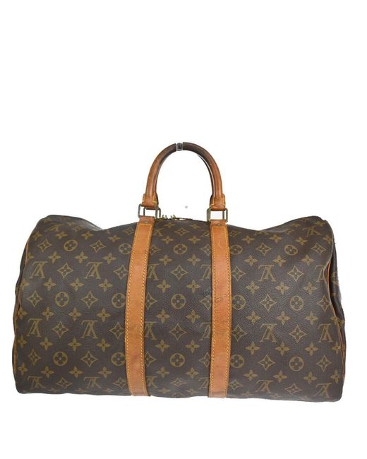 Louis Vuitton Brown Keepall 45 Canvas Tote Bag (pre-owned)
