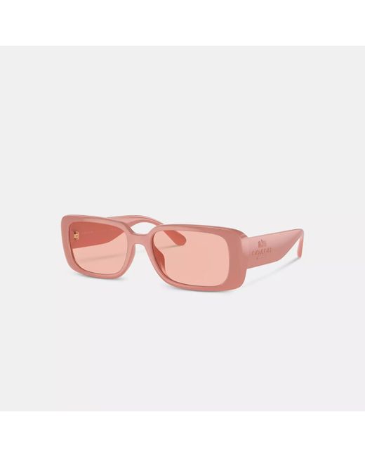 COACH Pink Narrow Rectangle Sunglasses