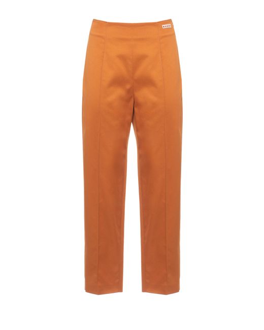 Marni Orange Side Zip Cotton Pants