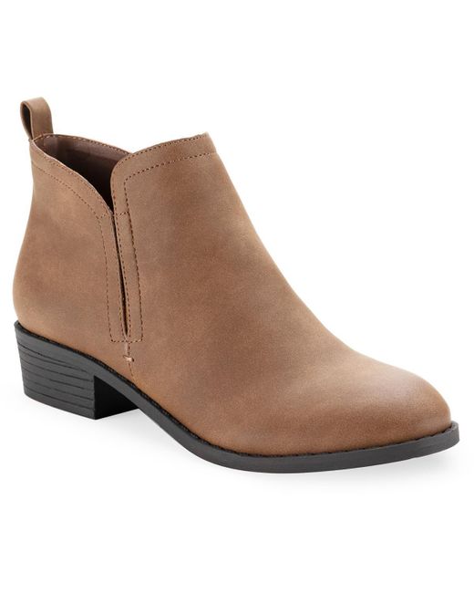 Sun & Stone Brown Cadee Zipper Ankle Booties