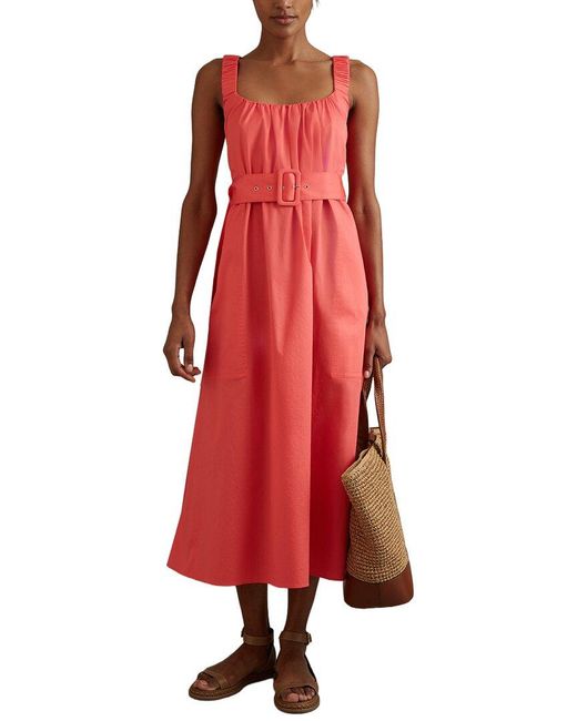 Reiss Women's Red Liza Ruched Strap Midi Dress - www.disolcolor.com Reiss Women's Red Liza Ruched Strap Midi Dress - www.disolcolor.com