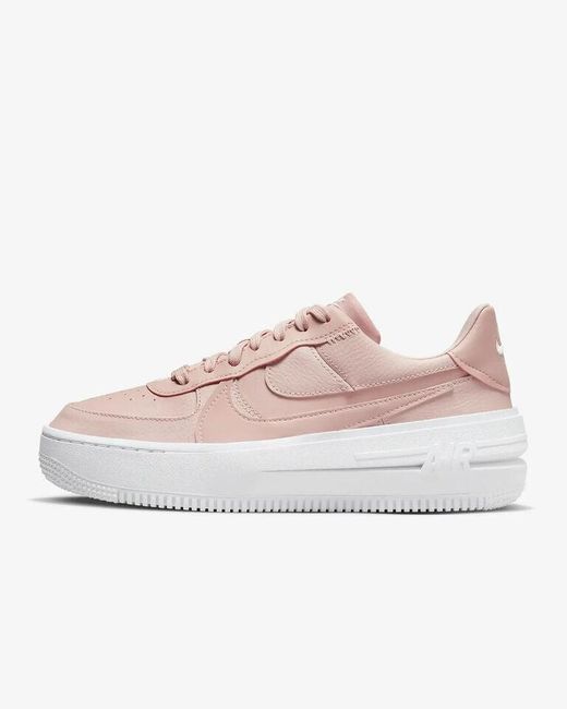 Nike Pink Air Force 1 Plt. Af. Orm Dj9946-602 Oxford White Shoes Pu1