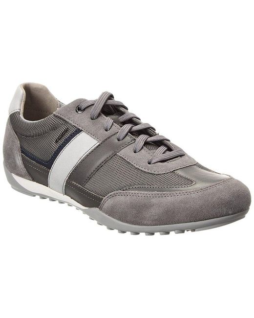 Geox Wells Suede & Mesh Sneaker in Gray for Men | Lyst