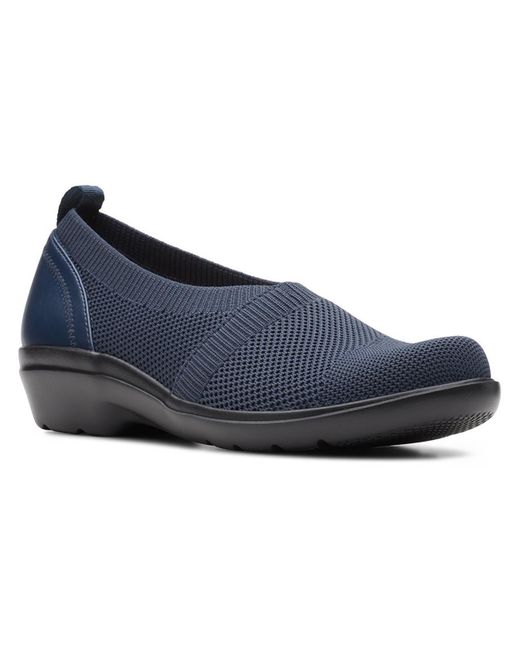 Clarks Blue Sashlyn Style Knit Comfort Insole Slip-on Sneakers