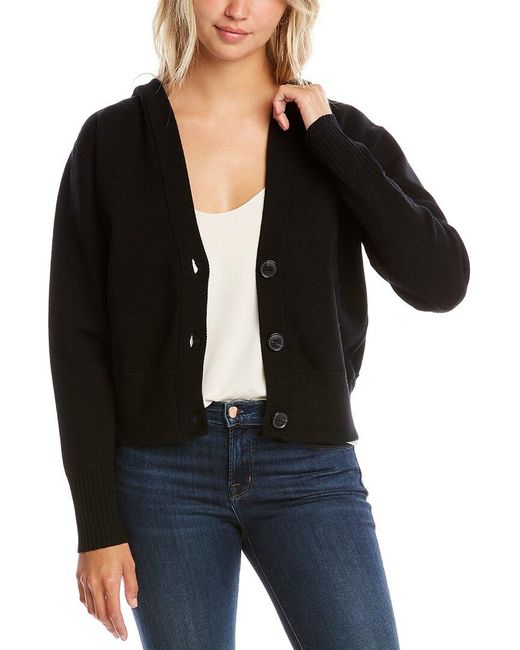 Elie Tahari Wool-blend Cardigan in Black | Lyst