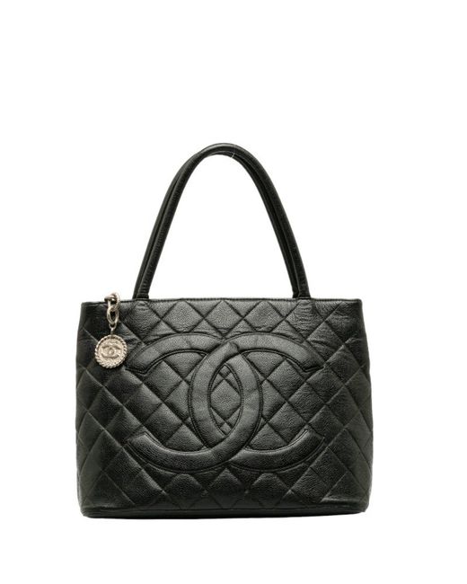 Chanel Black Medaillon Leather Tote Bag (pre-owned)