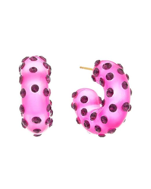 Oscar de la Renta Pink 14k Neon Baby Puff Earrings