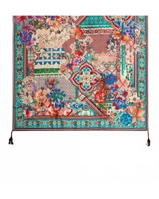 Johnny Was Blue Silk Scarf