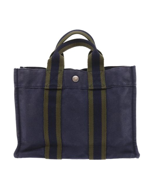 Hermès Blue Tote Bag Canvas Tote Bag (pre-owned)