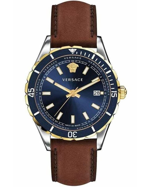 Versace Blue 42mm Brown Quartz Watch Ve3a00420 for men