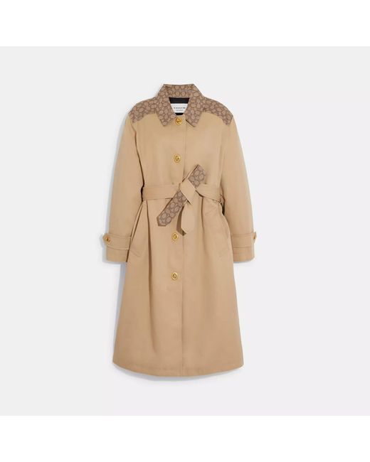 COACH Natural Signature Turnlock Trench