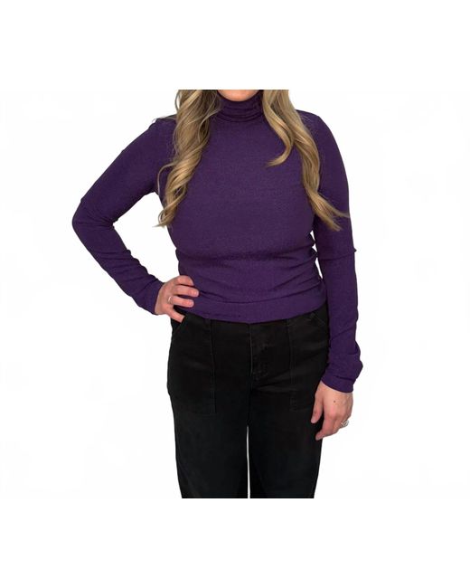 FRNCH Women's Purple Carmelite Knitted Top