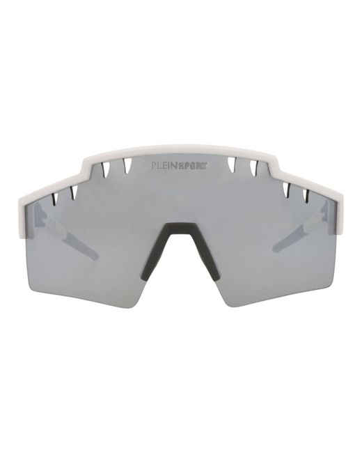 Philipp Plein Gray Shield-frame Injection Sunglasses for men