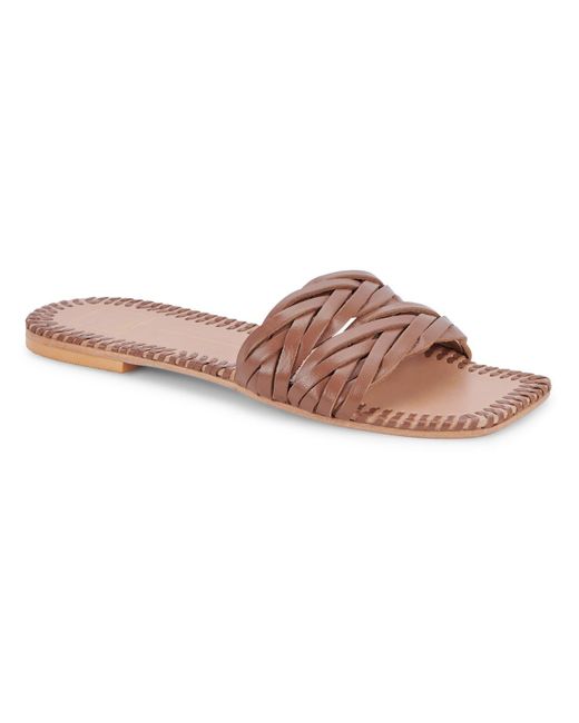 Dolce Vita Pink Avanna Leather Slip On Slide Sandals