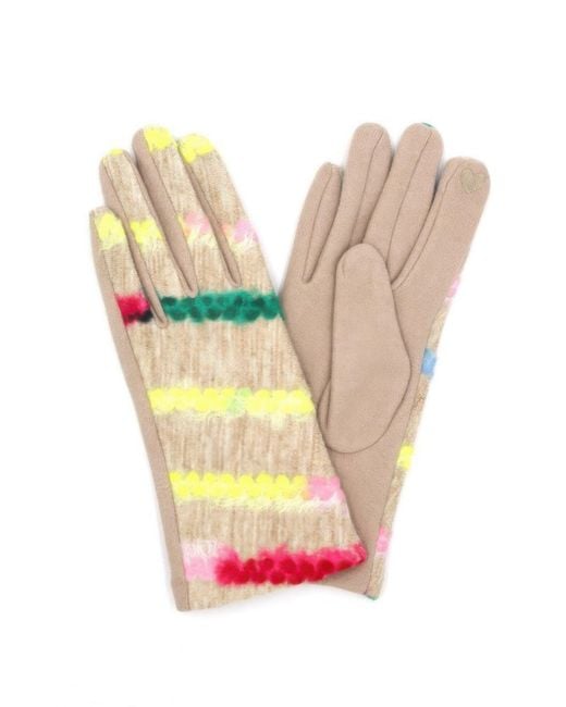 Fashnzfab Natural Multi Color Yarn Pattern Smart Touch Gloves