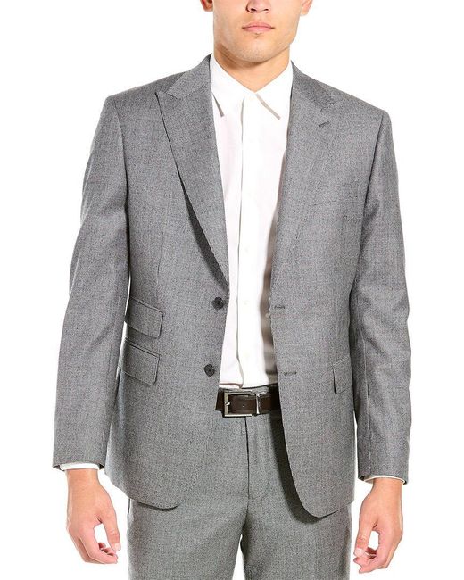English Laundry Black Charcoal Tweed Vest Regular Fit Suit for men