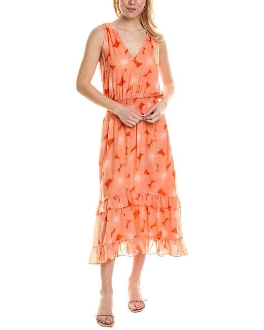 Ramy Brook Orange Dani Midi Dress