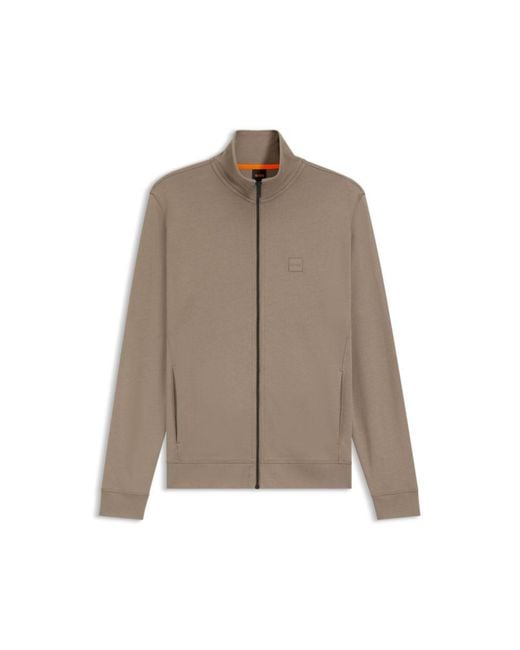 Boss Brown Zip-Up Jacket for men