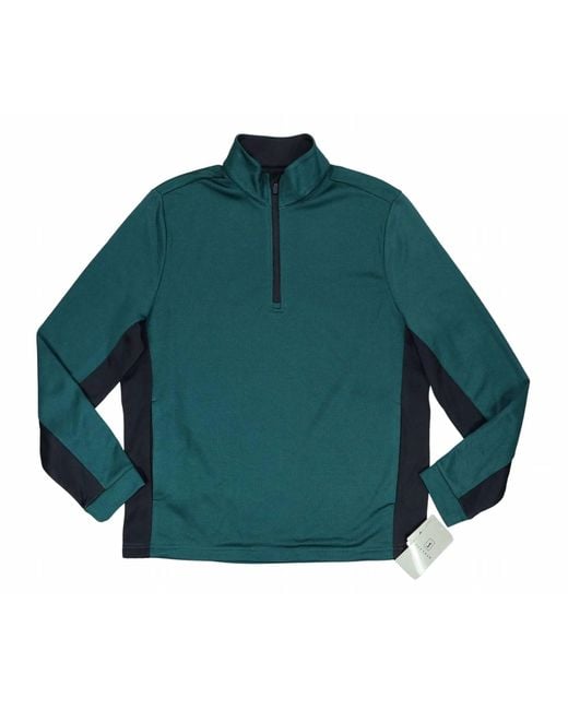 PGA TOUR Men's Green Golf Thermal Stretch 1/4 Zip Pullover Jacket