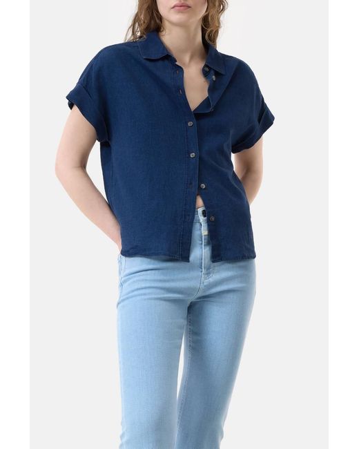 Closed Blue Short-Sleeved Blouse