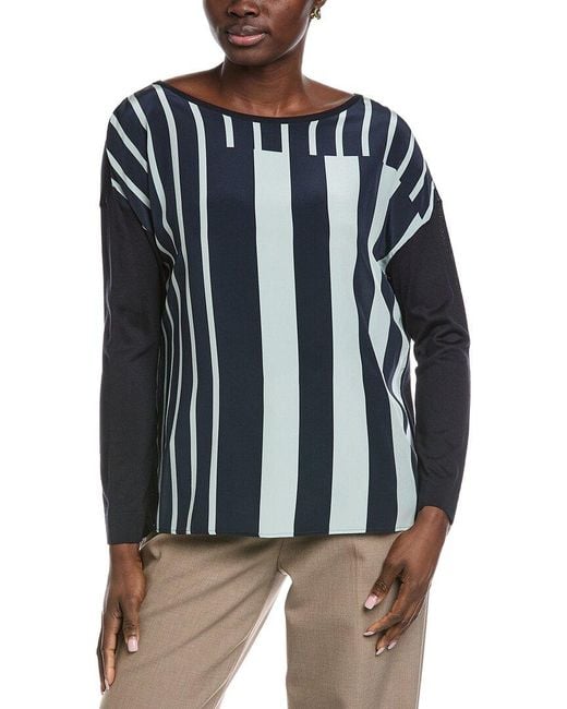 Akris Blue Silk Top