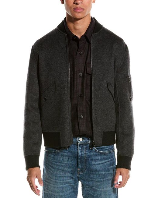 Theory Black Flight Wool & Cashmere-blend Bomber Jacket for men