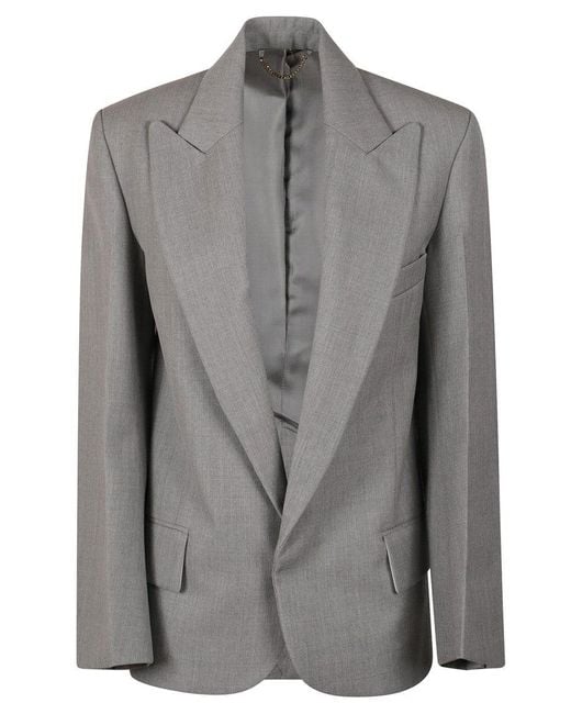 Victoria Beckham Gray Tailored Blazer With Structured Silhouette