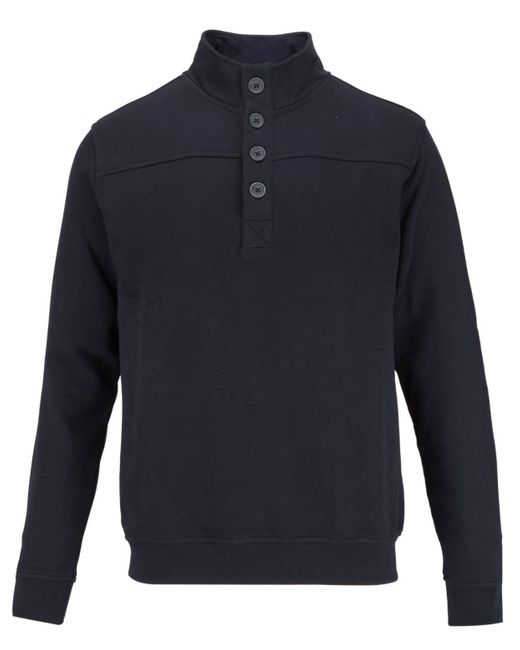 Guide London Blue Collared Half Button Down Sweatshirt for men