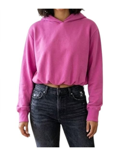 Things Between Pink Bubble Hem Hoodie