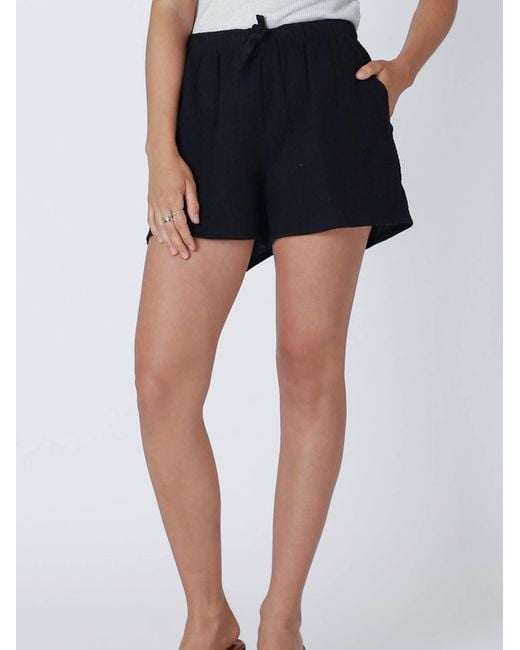 Dex Blue Pull On Drawstring Textured Shorts