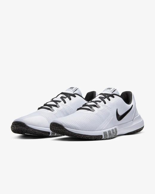 Nike White Flex Control 4 Cd0197-100 /black Workout Sneaker Shoes Xxx382 for men