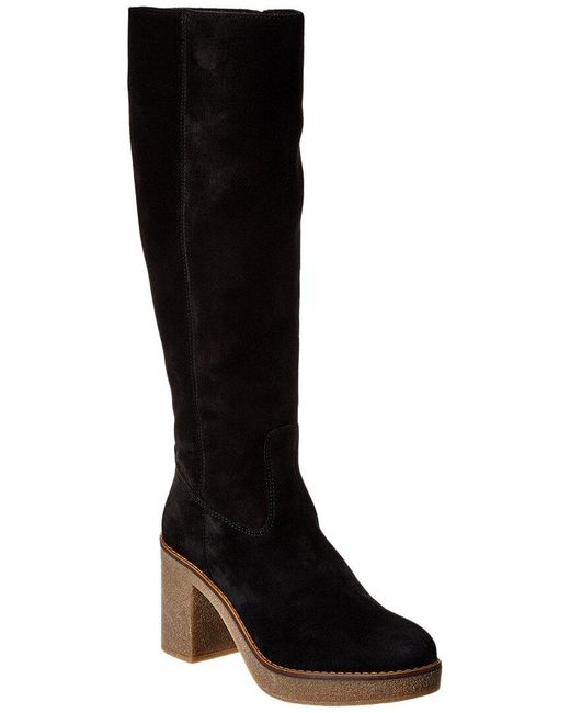 Aquatalia Black Crista Weatherproof Suede Boot