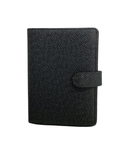 Louis Vuitton Black Couverture Agenda Fonctionnel Pm Leather Wallet (pre-owned)