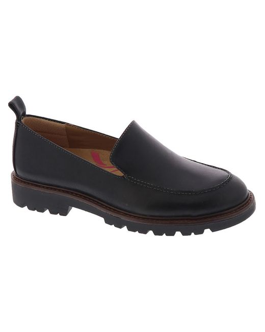 Comfortiva Black Lindee Leather Slip On Loafers