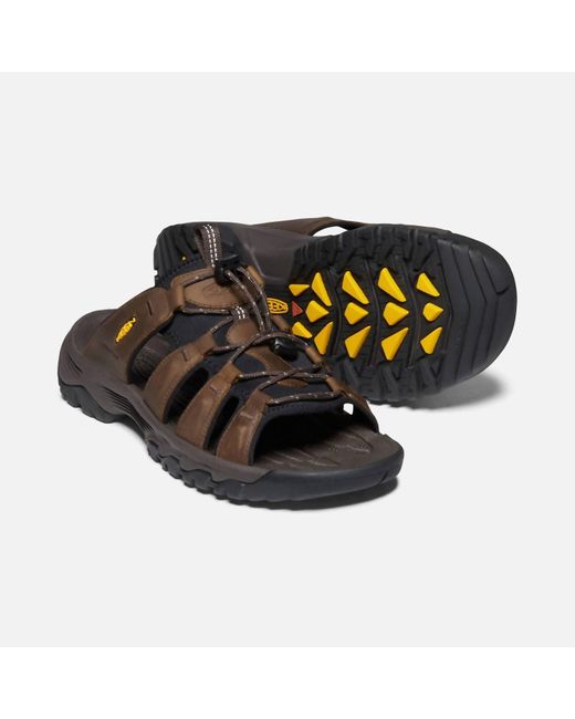 Keen Black Targhee Iii Leather Slide Sandal for men