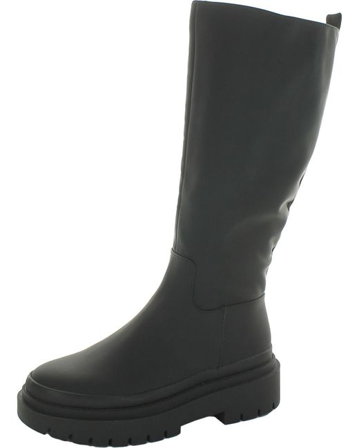 Steve Madden Black Macall lugged Sole Manmade Knee-high Boots